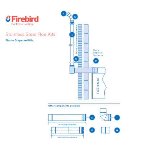 Firebird Stainless Steel 80mm 90 Degree Bend Plume Dispersal Kit
