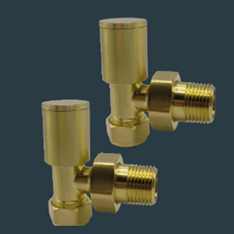 Alton Brushed Brass Round Top Valves with Rounded Lock-shield