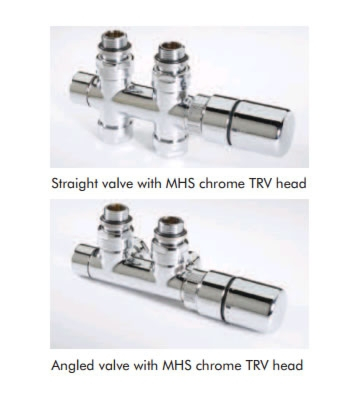 MHS Twin TRV Angled Valve Set with Chrome Head
