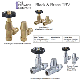 Black & Brass TRV Valves for Radiators